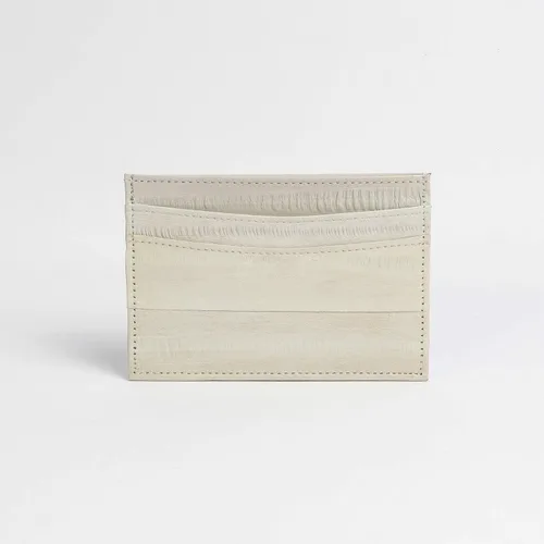 Vista 4 de CARTERA DE TARJETA DE PIEL DE ACERO, Blanco, Cartera delgada