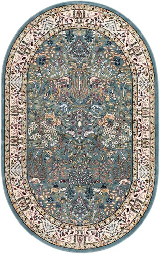 Vista 35 de Unique Loom Colección Narenj - Alfombra de área - Bristol (2' 2" x 3' 1" ovalada, azul/beige)