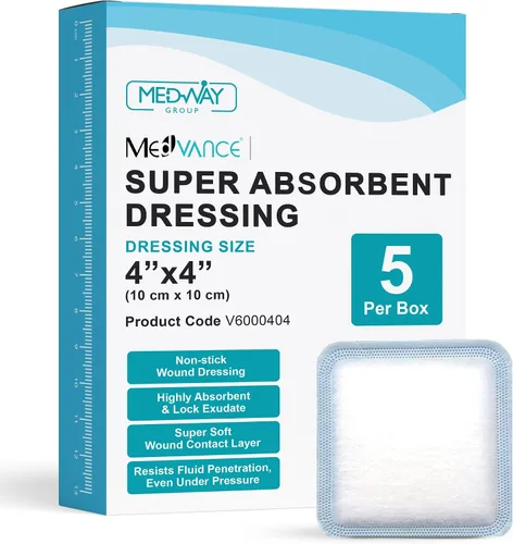 Vista 8 de MedVance Apósito súper absorbente, almohadillas no adhesivas para el cuidado de heridas, úlceras por presión y quemaduras de 1º/2º grado, absorción