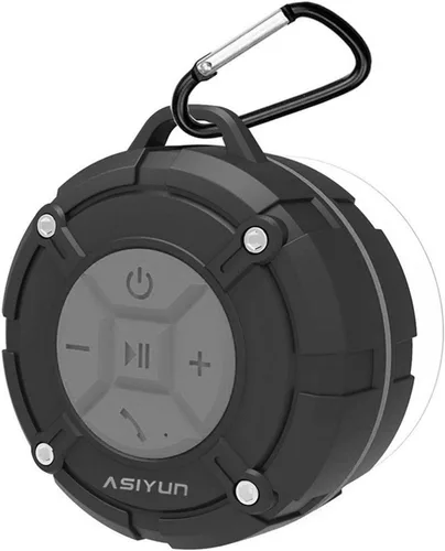 Vista 9 de Bocina para regadera con Bluetooth de ASIYUN, portátiles, a prueba de agua con sonido IPX7 HD, Ventosa, bocina con micrófono incorporado, Manos