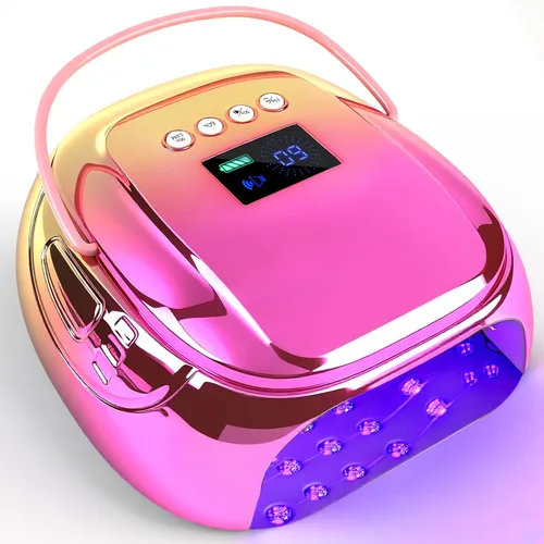 Vista 14 de Lámpara de uñas LED UV recargable de 126 W, secador de uñas inalámbrico portátil con sensor automático y 4 ajustes de temporizador, lámpara de Negro