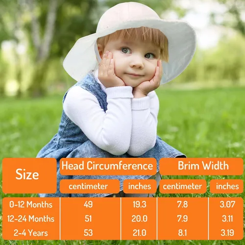 Vista 56 de SimpliKids Sombrero de sol para bebé de ala ancha con protección solar UPF 50+ UV Ray