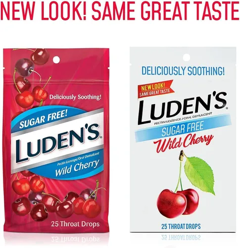 Vista 8 de Luden's - Gotas para la garganta, sin azúcar, cereza silvestre 25 cada una (paquete de 12)