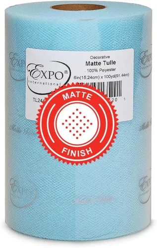 Vista 35 de Expo International Tul mate decorativo, rollo/carrete de 6 x 100 yardas, tela de tul de poliéster ligera para tutús, disfraces y decoraciones