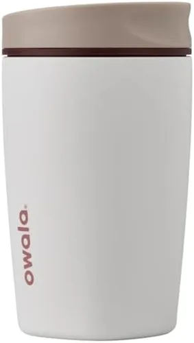 Vista 17 de Owala SmoothSip Slider - Vaso de café aislado de acero inoxidable, reutilizable, taza de café helado, taza de viaje para café caliente, sin BPA, 12