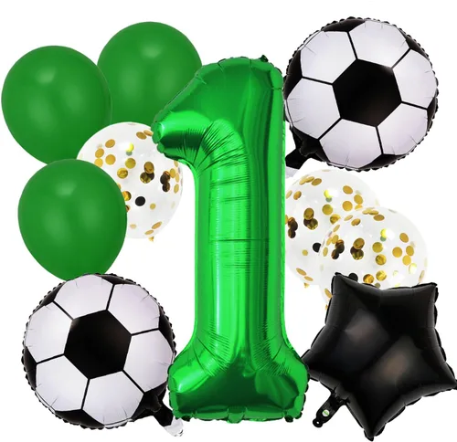 Vista 10 de Globos de béisbol de papel de aluminio para decoración de cumpleaños, globos con el número 2, globos de confeti de estrella roja y azul