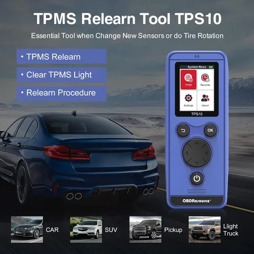 Vista 8 de OBDResource TPMS Herramienta de reaprendizaje para sistema de monitoreo de presión de neumáticos automático, activación de sensores, herramienta
