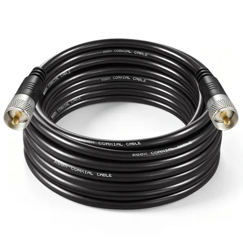 Vista 17 de Cable coaxial RG8x, Cable coaxial CB, 1 pie UHF PL259 Macho a Macho Cables de antena CB de baja pérdida, 50 ohmios para radio HAM, analizador