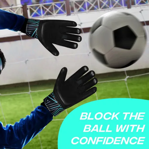 Vista 5 de BEAST RAGE Guantes de portero juvenil para niños, niños, niñas, guantes de portero de fútbol antideslizantes palma de látex de 4MM, agarre extra