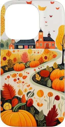 Vista 17 de Fall Leaves Autumn Pumpkin Pattern Autumn Color Foliage Case for iPhone 17