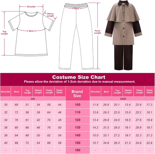 Vista 4 de ReliBeauty Disfraz de detective para niños y niñas