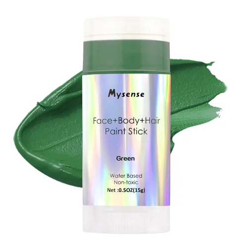 Vista 17 de Mysense Pintura en barra verde Amazon para el cabello de cara y cuerpo, maquillaje de Halloween, Elphaba Witch Gamora, color de cabello temporal