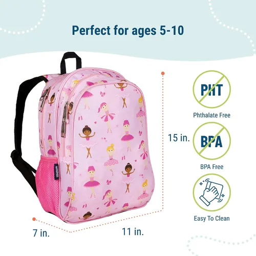 Vista 3 de Wildkin - Mochila infantil de 15 pulgadas, Viajar, Bailarina