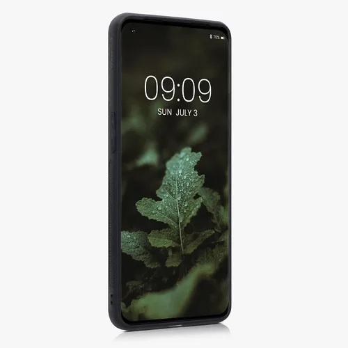 Vista 2 de kwmobile Funda de madera real compatible con OnePlus 10 Pro 5G, cubierta de madera dura con parachoques de TPU, color marrón oscuro