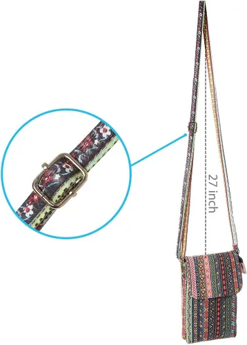 Vista 6 de MINICAT - Bolso cruzado para mujer, pequeño, bolsillos espaciosos, para celular, bolsa de mano para mujer