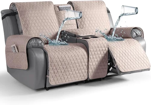 Vista 15 de TAOCOCO - Funda reclinable para sofá de 2 plazas con consola 100% impermeable, funda reclinable lavable antideslizante para 2 asientos, protector