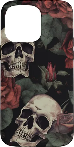 Vista 21 de iPhone 16 Gothic Skull and Roses - Accessorize in Style! Case