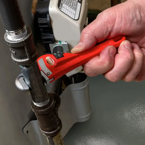 Vista 8 de RIDgid 31000 Modelo 6 Llave de tubo recta de plomería de servicio pesado de 6 pulgadas, roja, fabricada en EE. UU