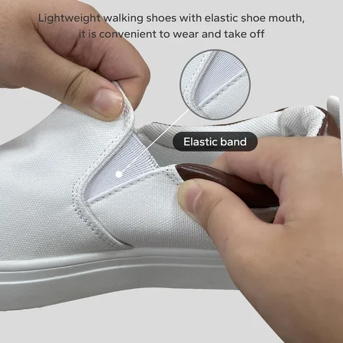 Vista 5 de CAIJ Zapatos casuales para hombre, zapatos de lona para hombre, zapatos clásicos sin cordones, zapatos de lona para hombre, zapatos de lona sin