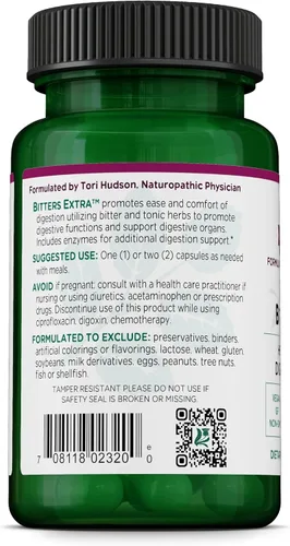Vista 3 de Vitanica Bitters Extra, Apoyo a la Digestión, Vegano/Vegetariano, 30 Cápsulas