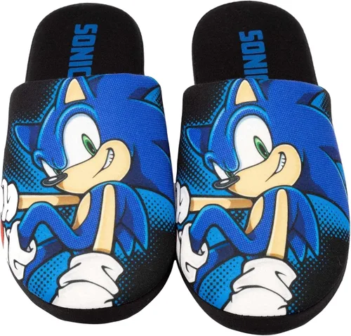 Vista 5 de Sonic The Hedgehog Pantuflas para hombre, mocasines de ajuste ancho