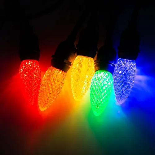 Vista 5 de Meconard Bombillas LED C9 de repuesto para Navidad, bombillas LED inastillables C9 para luces de Navidad para interiores y exteriores, base