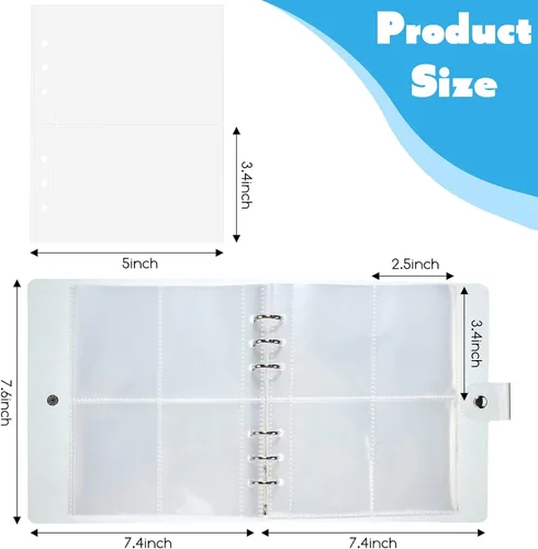Vista 2 de Carpeta de tarjetas fotográficas Kpop de 3 pulgadas con 200 bolsillos, álbum de fotos portátil transparente de 5 pulgadas, 40 bolsillos, páginas