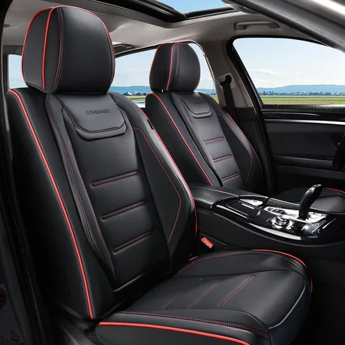 Vista 11 de Coverado Juego completo de fundas de asiento de automóvil, protector impermeable para asiento de automóvil, cojín de asiento de cuero, fundas