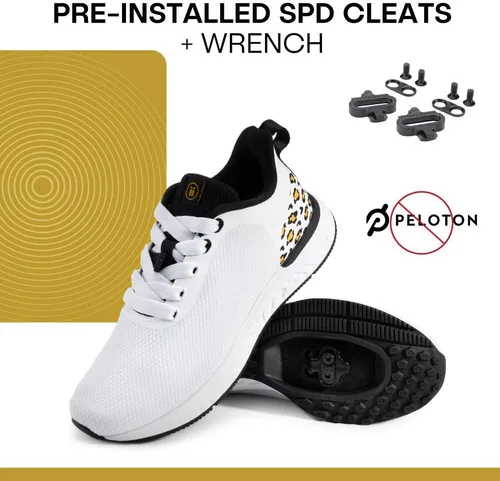 Vista 4 de Tommaso Capri - Zapatos de ciclismo para interiores para mujer, zapatos giratorios para ciclismo de interior, zapatos SPD, clips SPD, zapatos