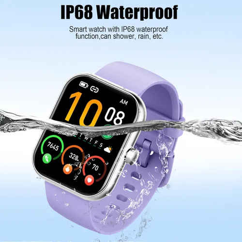 Vista 8 de Reloj inteligente para hombres y mujeres, 1.96 pulgadas HD Fitness Tracker Running Watch (respuesta/hacer llamadas), IP68 resistente al agua