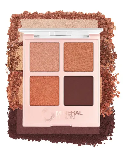Vista 14 de Mineral Fusion Paleta de sombras de ojos Maquillaje vegano con acabados mate, satinado y brillante Fórmula natural y ligera (Coffee Break)
