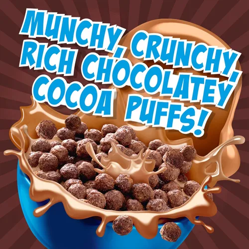 Vista 3 de Cocoa Puffs, cereales para el desayuno con sabor a chocolate, fabricados con grano entero, 10.4 oz