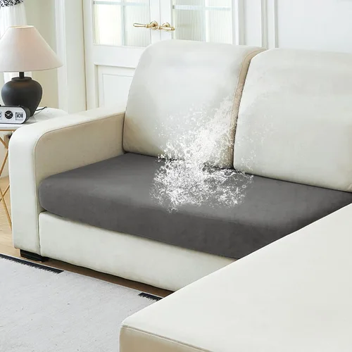 Vista 59 de NAISI Fundas de cojín impermeables de tela de terciopelo grueso lavable, 1 pieza, fundas individuales para sofá modular con parte inferior elástica
