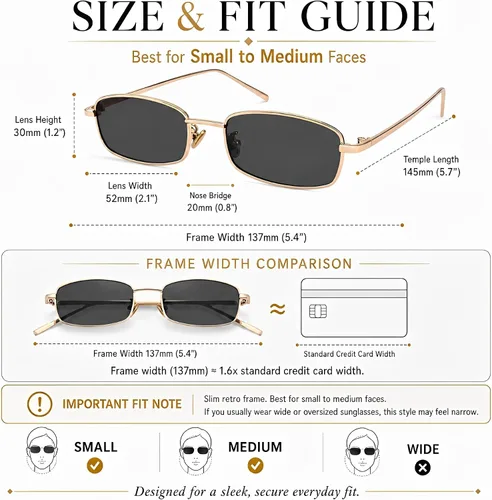 Vista 5 de Y2k - Lentes de sol rectangulares para mujer y hombre, estilo retro de los años 80 y 90 A1 dorado/gris