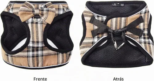 Vista 2 de Arnés de malla suave para perro, arnés de chaleco ajustable sin tirones reflectante cómodo para mascotas, para perros (Jengibre Claro, XX-Pequeño)