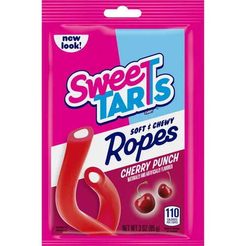 Vista 4 de SweeTARTS Ropes, Cherry Punch Candy, bolsa de 3 onzas (paquete de 12)