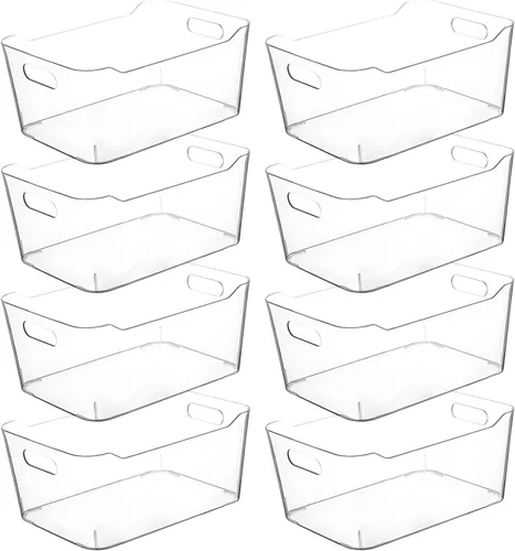 Vista 15 de Contenedores de almacenamiento de plástico transparente para organización de cocina o despensa, organizadores y almacenamiento de despensa
