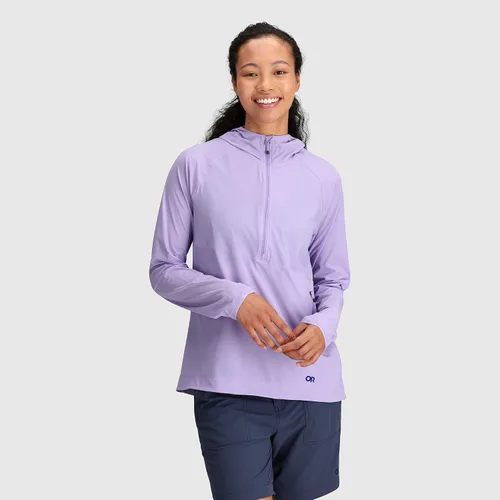 Vista 2 de Outdoor Research Sudadera con capucha Astroman Sun para mujer, ligera, con cremallera de un cuarto