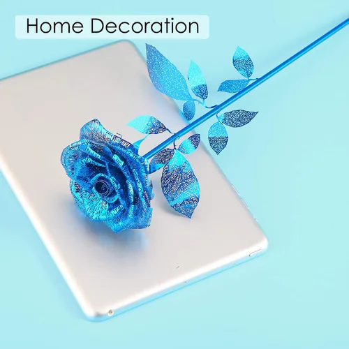Vista 5 de Piececool Rompecabezas de metal 3D, kit de modelo de flores falsas, bloques de construcción de metal, rompecabezas 3D de bricolaje para adultos