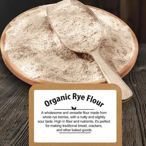 Vista 5 de Harina de centeno orgánica para pan a granel 2.8 lb - Harina de pan para hornear Great for Pumpernickel and Bread Machine - 100% Whole Rye Grain