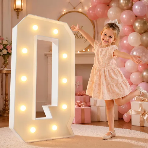Vista 64 de imprsv Letras iluminadas grandes de 3 pies, letras iluminadas de marquesina para fiesta de cumpleaños (3 pies, letra y )