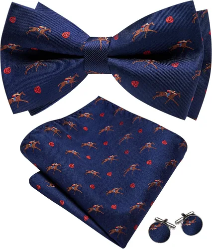 Vista 39 de Barry.Wang Pajarita de Rayas Paisley para Hombre de Seda Preatada Pañuelo de Bolsillo Gemelos Juego Formal Boda Fiesta Graduación