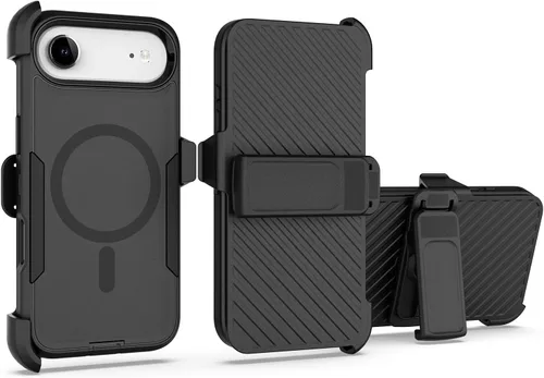 Vista 42 de Funda diseñada para iPhone 16 Pro, magnética, doble protección, resistente y duradera, compatible con MagSafe, clip trasero desmontable, a prueba