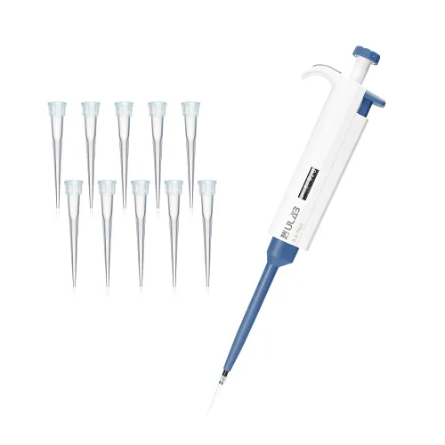 Vista 12 de ULAB Pipetador de un solo canal, micro pipetas de volumen ajustable, Vol.Range.0.1-2.5μl, ULH1015