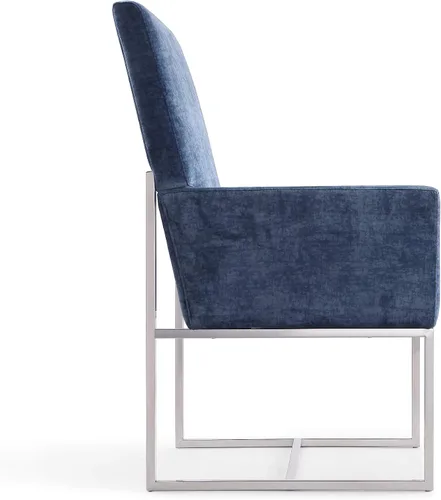 Vista 7 de Manhattan Comfort Element Mid Century - Silla de comedor tapizada moderna, juego de 6, color azul