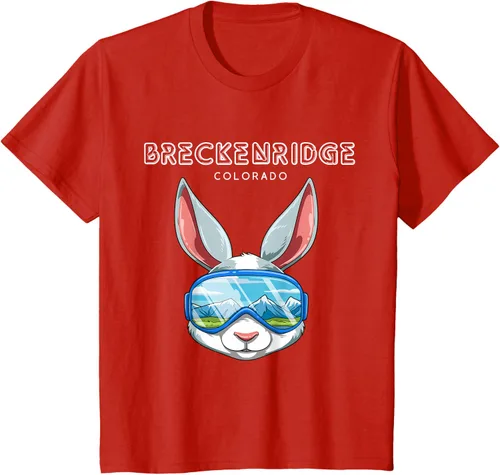 Vista 3 de Breckenridge Colorado USA - Camiseta de esquí y snowboard de conejo, Negro, S