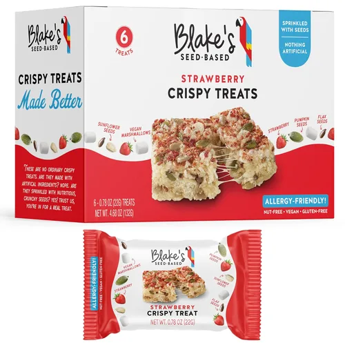Vista 18 de Blake’s Seed Based, Birthday Cake - Golosinas de arroz crujiente sabor a torta de cumpleaños, sin nueces, gluten, lácteos, ni soya; snack saludable