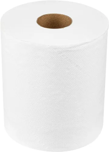 Vista 8 de Karat JS-CPW600 - Toallas de papel de 2 capas, color blanco, 3600 hojas/rollo, caja de 6 rollos