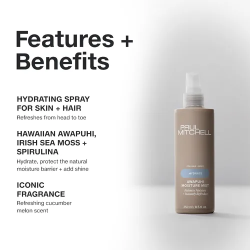 Vista 3 de Paul Mitchell Awapuhi Moisture Mist, Hydrating Spray For Hair + Skin, Instantly Refreshes