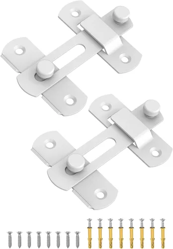 Vista 8 de Cerradura de puerta corrediza de granero, pestillos de seguridad de acero inoxidable y cerrojos de perno de puerta para gabinete de vino, baño, Negro